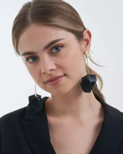 Bijou Brigitte Clous d'oreilles - Noir Leaves Sale