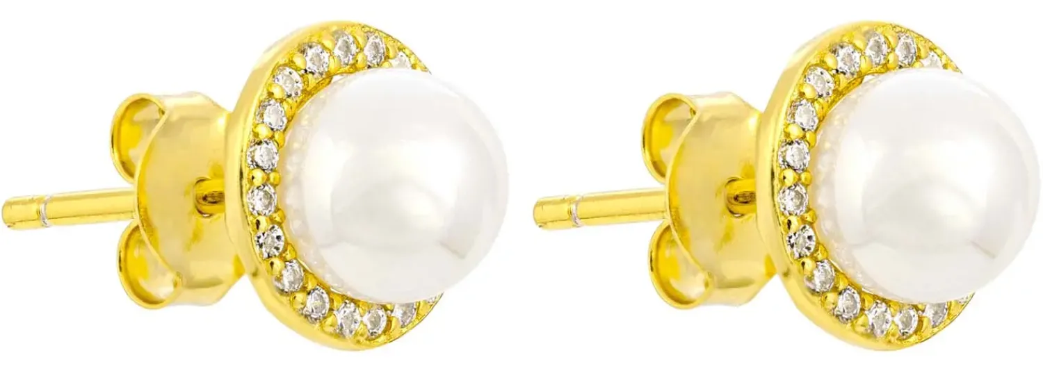 Bijou Brigitte Clous d'oreilles - Pearl Halo Hot