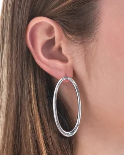Bijou Brigitte Clous d'oreilles - Rhodium Ovals Outlet