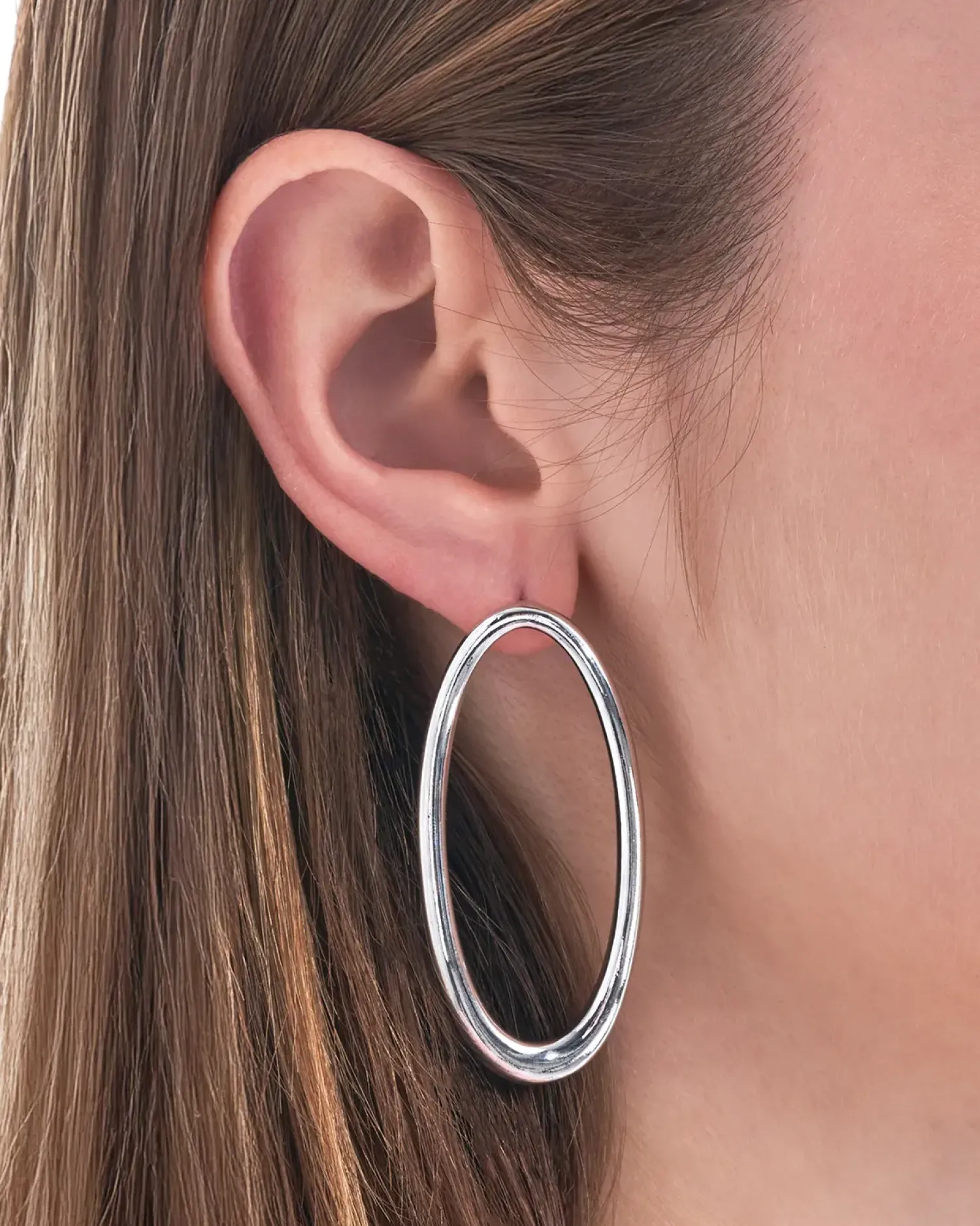 Bijou Brigitte Clous d'oreilles - Rhodium Ovals Outlet