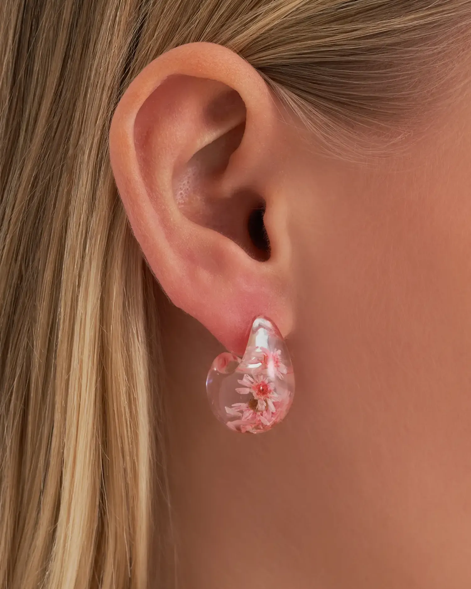 Bijou Brigitte Clous d'oreilles - Transparent Flower Outlet