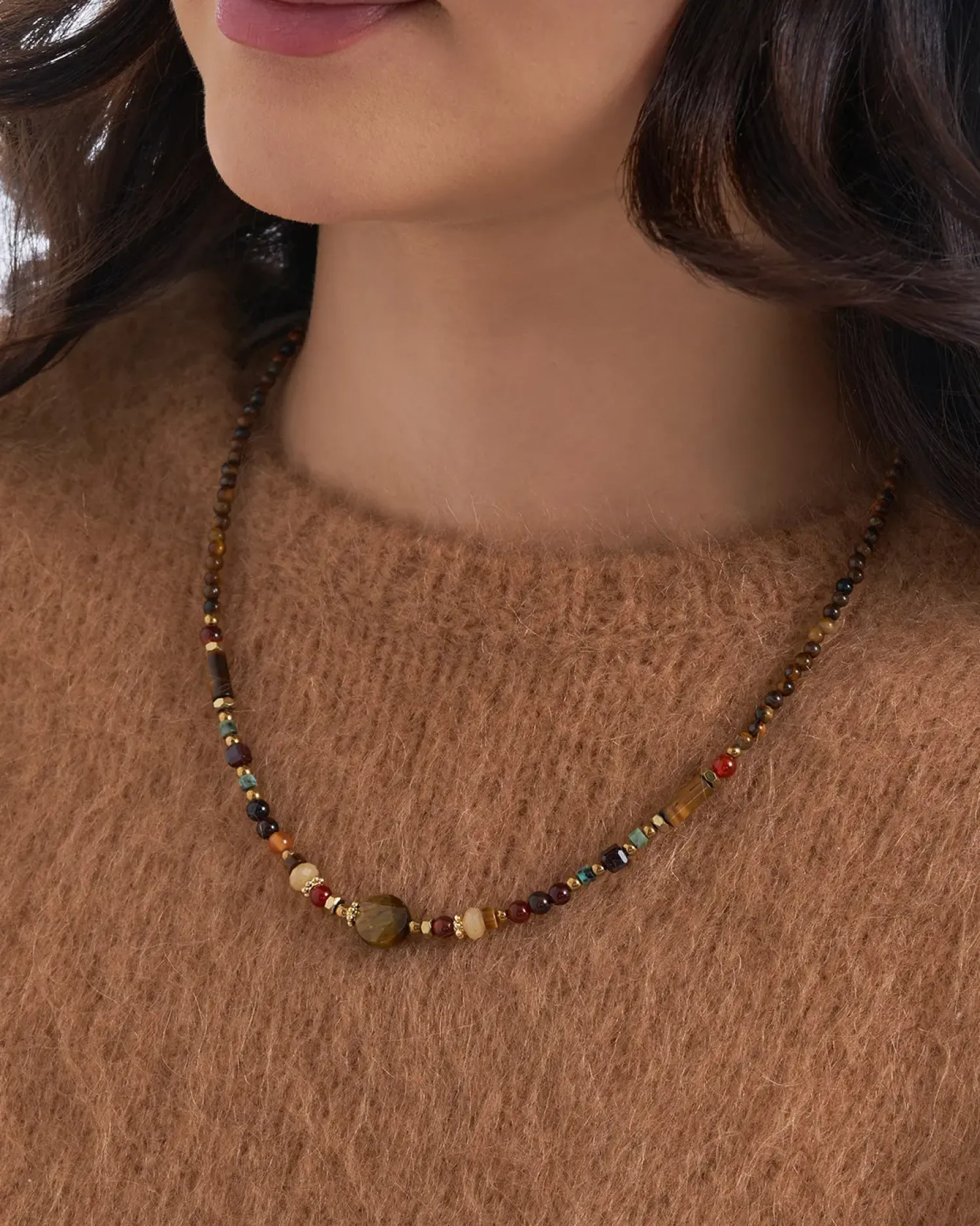 Bijou Brigitte Collier - Brown Agate Sale