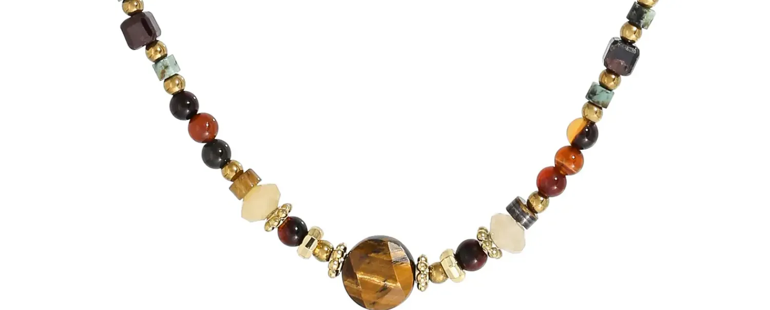 Bijou Brigitte Collier - Brown Agate Sale