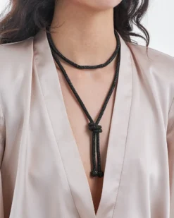 Bijou Brigitte Collier - Knotted Black Clearance