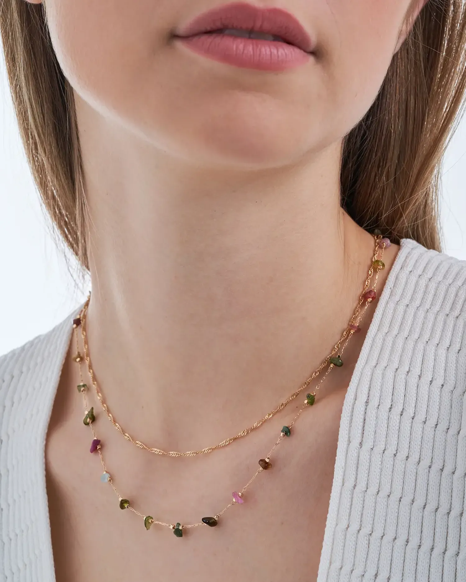 Bijou Brigitte Collier multirangs - Amazing Aventurin Best