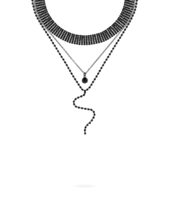 Bijou Brigitte Collier multirangs - Black Glamour Clearance