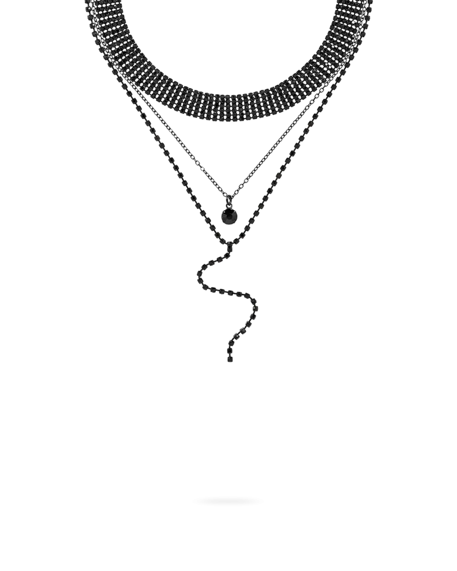 Bijou Brigitte Collier multirangs - Black Glamour Clearance