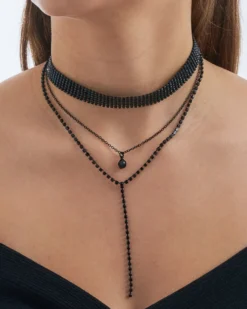 Bijou Brigitte Collier multirangs - Black Glamour Clearance