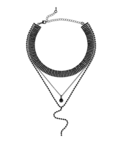 Bijou Brigitte Collier multirangs - Black Glamour Clearance