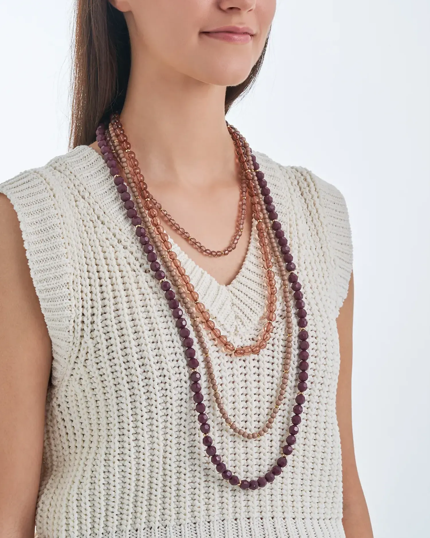 Bijou Brigitte Collier multirangs - Brown Beads Sale