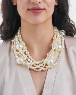 Bijou Brigitte Collier multirangs - Chunky Pearls Discount