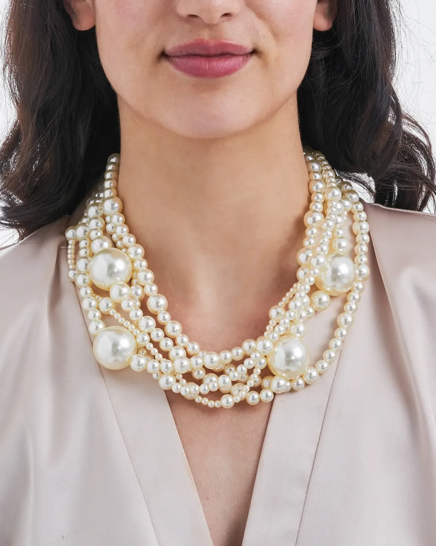Bijou Brigitte Collier multirangs - Chunky Pearls Discount