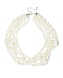 Bijou Brigitte Collier multirangs - Chunky Pearls Discount