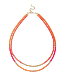 Bijou Brigitte Collier multirangs - Coral Shine Clearance