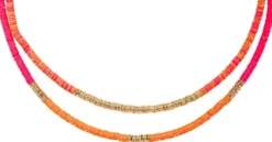 Bijou Brigitte Collier multirangs - Coral Shine Clearance
