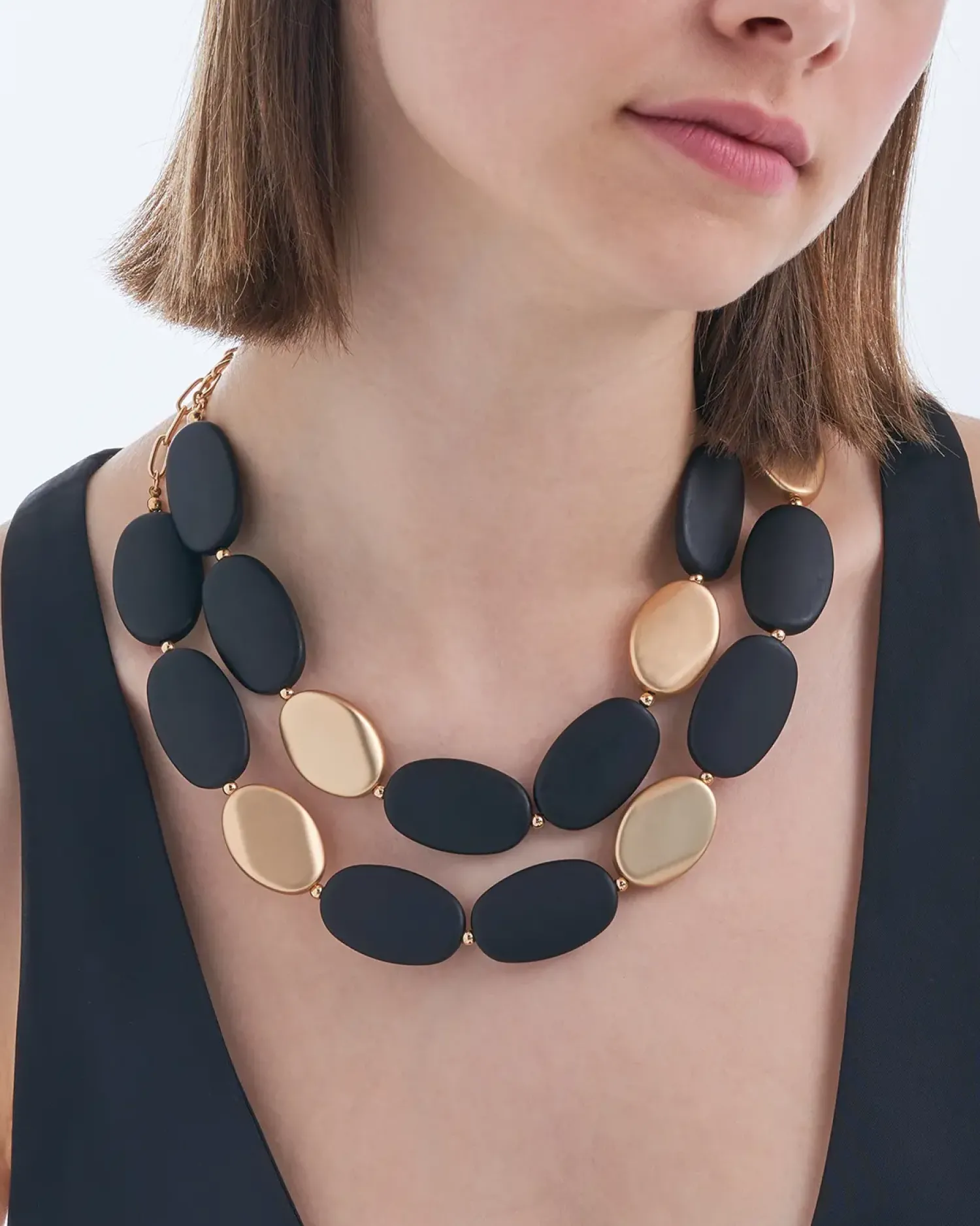Bijou Brigitte Collier multirangs - Elegant Black Discount