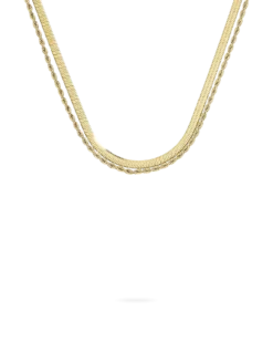 Bijou Brigitte Collier multi-rangs - Golden Steel Sale