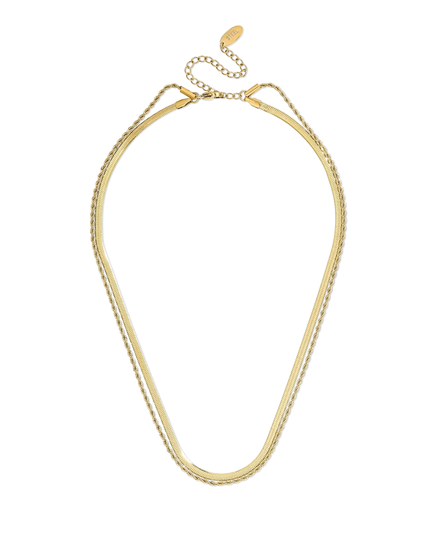 Bijou Brigitte Collier multi-rangs - Golden Steel Sale