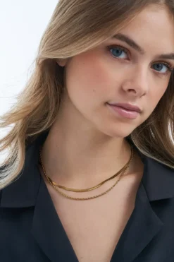 Bijou Brigitte Collier multi-rangs - Golden Steel Sale