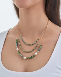 Bijou Brigitte Collier multirangs - Green Beads Sale