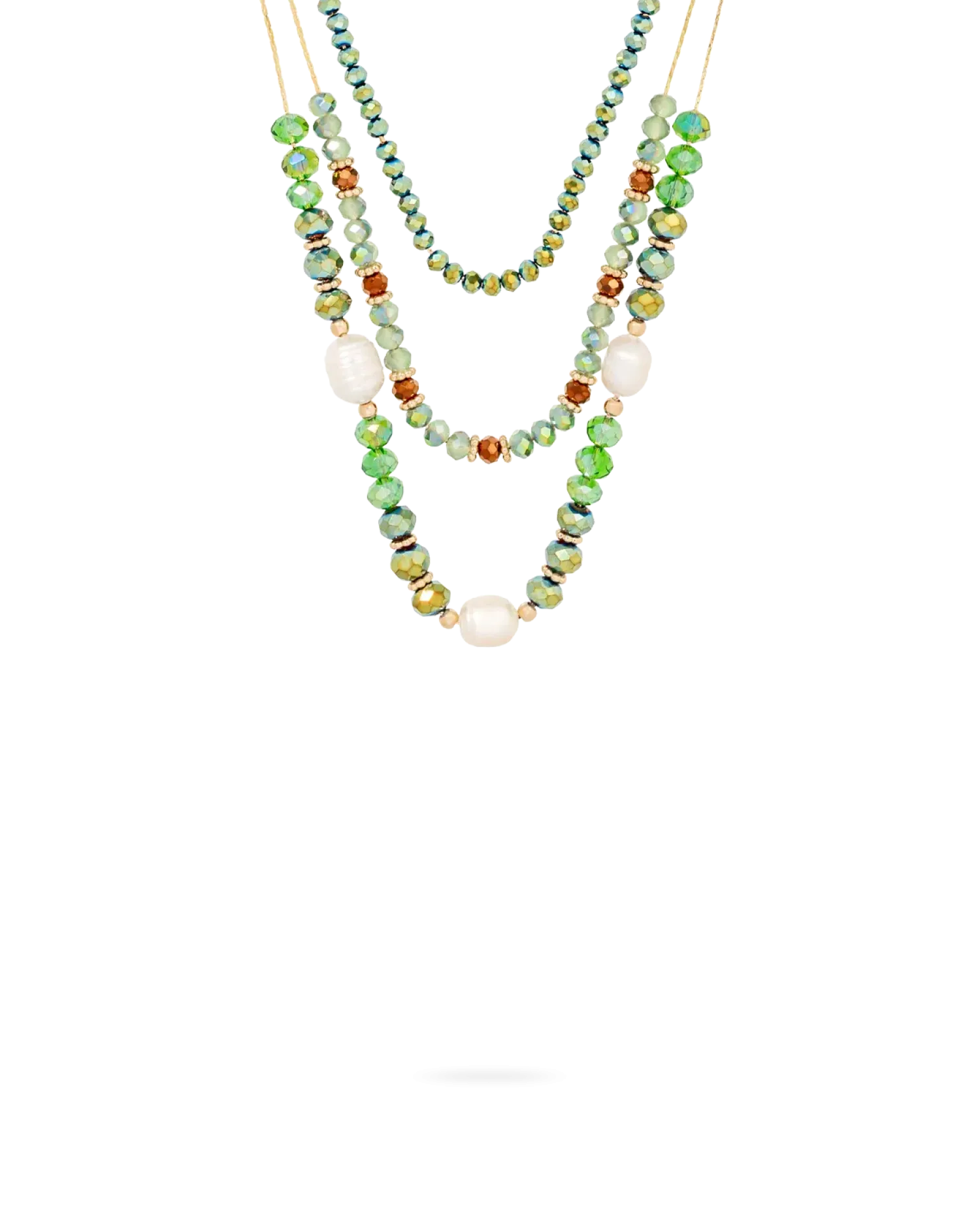 Bijou Brigitte Collier multirangs - Green Beads Sale