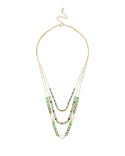 Bijou Brigitte Collier multirangs - Green Beads Sale