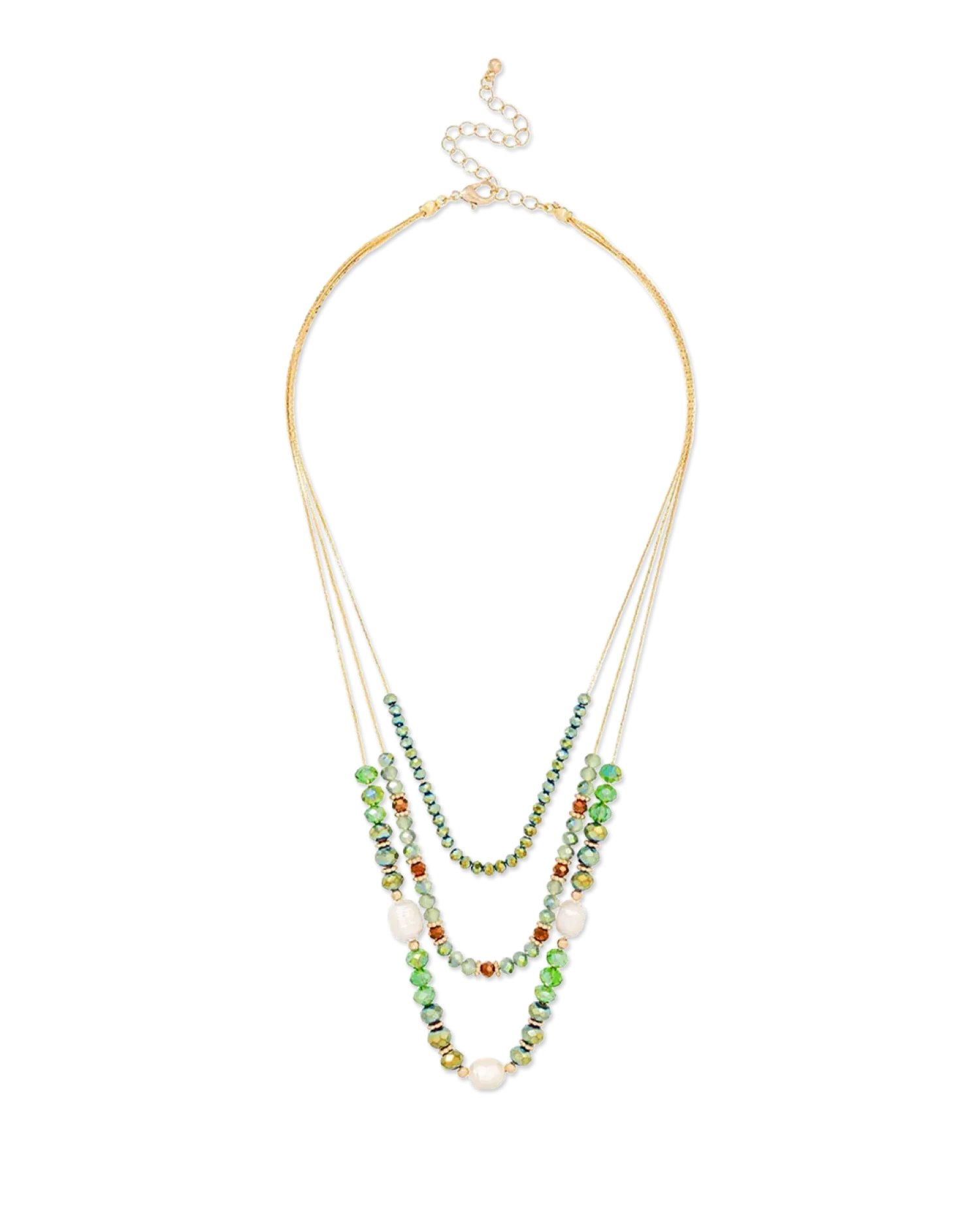 Bijou Brigitte Collier multirangs - Green Beads Sale