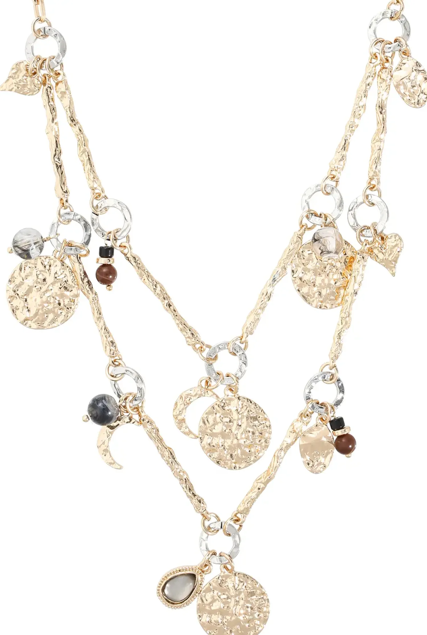 Bijou Brigitte Collier multirangs - Hammered Charms New
