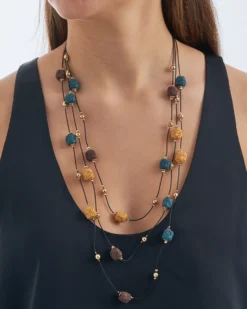 Bijou Brigitte Collier multi-rangs - Lava Stone New