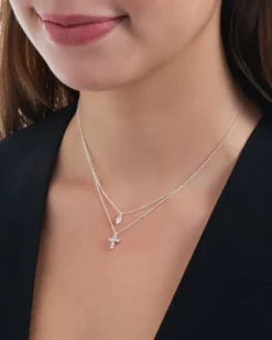 Bijou Brigitte Collier multirangs - Luminous Cross Outlet
