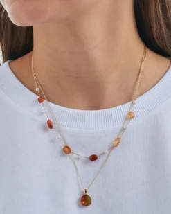 Bijou Brigitte Collier multirangs - Orange Agate Outlet