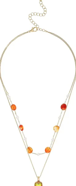 Bijou Brigitte Collier multirangs - Orange Agate Outlet