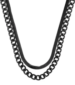 Bijou Brigitte Collier multirangs pour homme - Perfect Black Discount