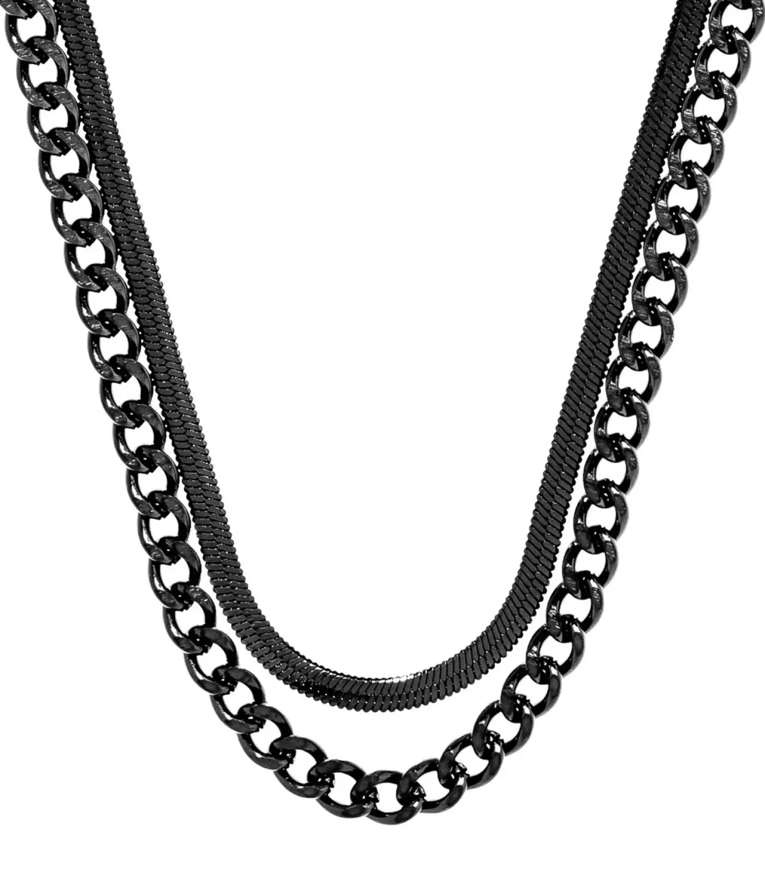 Bijou Brigitte Collier multirangs pour homme - Perfect Black Discount