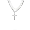 Bijou Brigitte Collier multirangs pour homme - White Pearls Hot