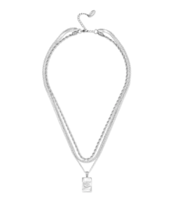 Bijou Brigitte Collier multirangs - Rectangle Steel