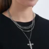 Bijou Brigitte Collier multirangs - Rhinestone Cross Hot
