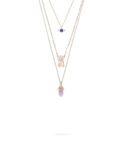 Bijou Brigitte Collier multirangs - Shiny Amethyst Hot