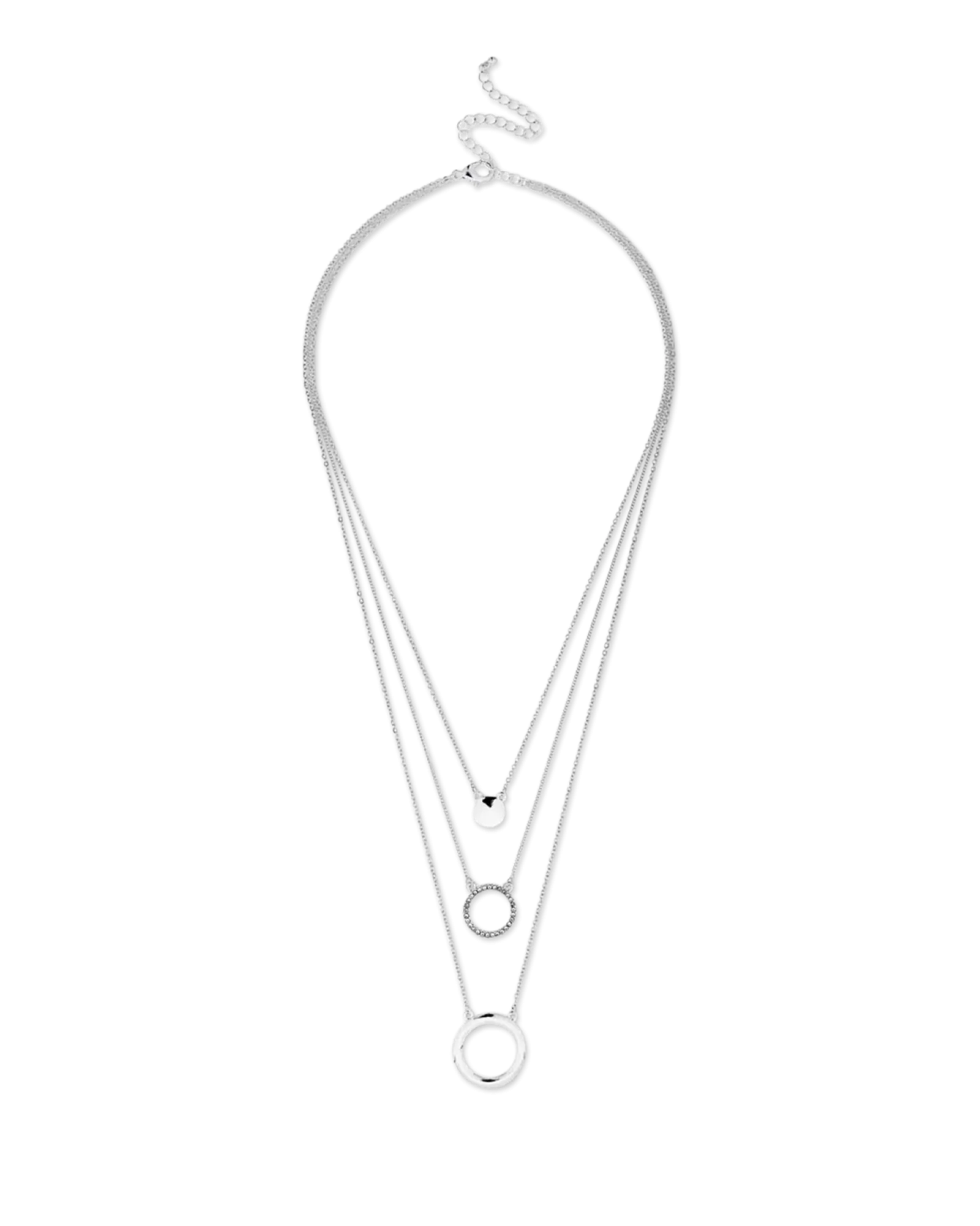 Bijou Brigitte Collier multirangs - Silver Circles Clearance