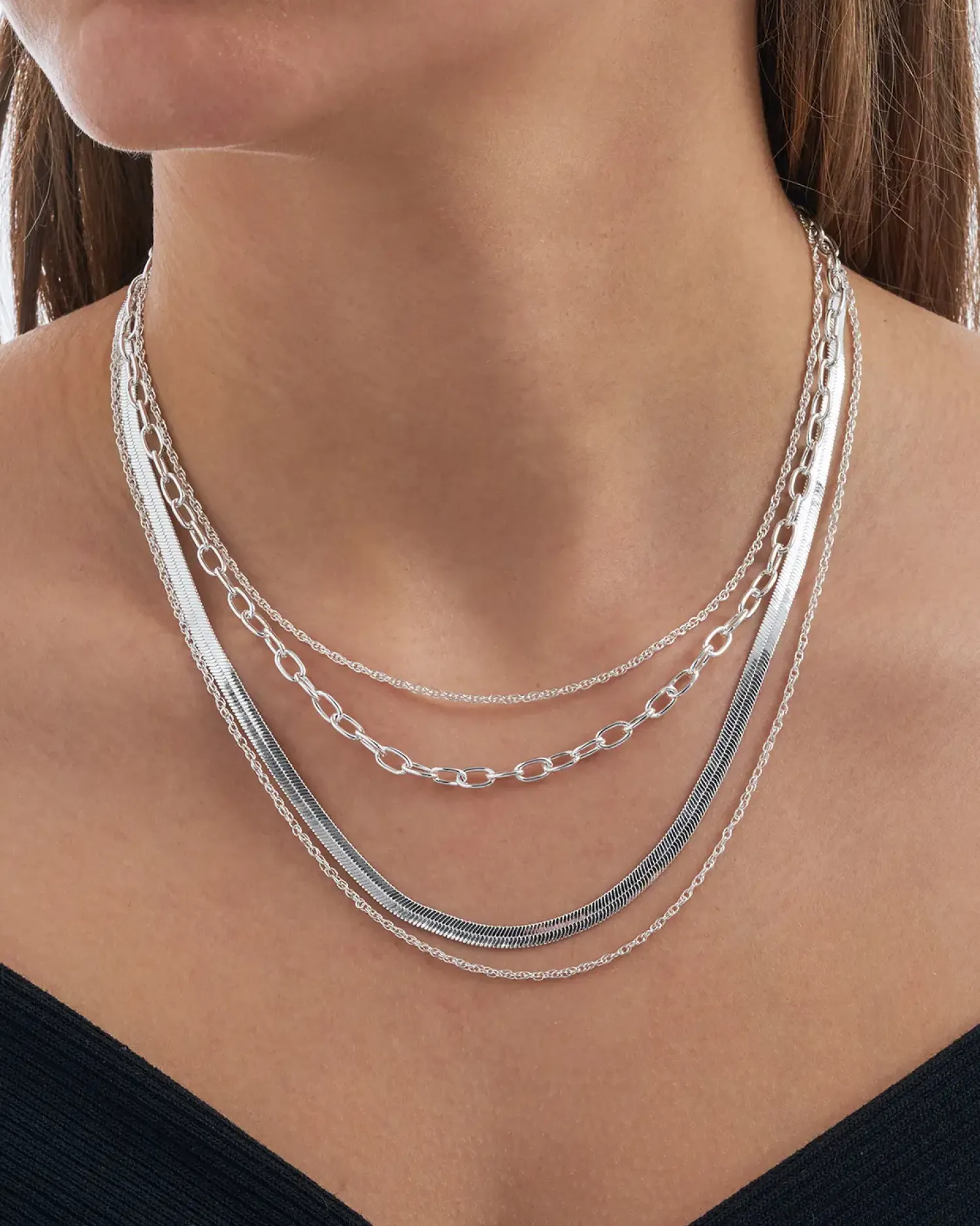 Bijou Brigitte Collier multirangs - Silver Shine Discount