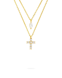 Bijou Brigitte Collier multirangs - Sparkling Cross