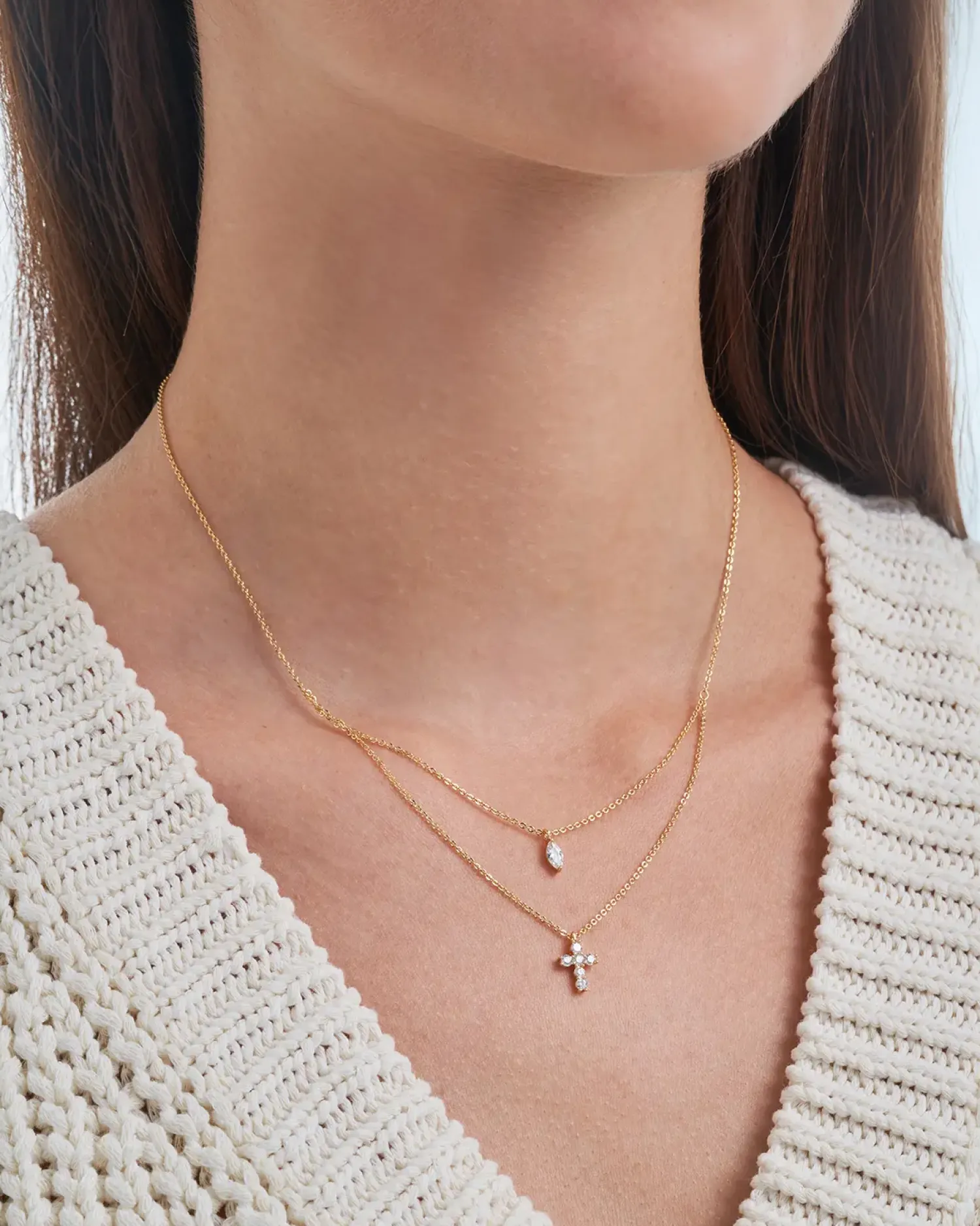 Bijou Brigitte Collier multirangs - Sparkling Cross