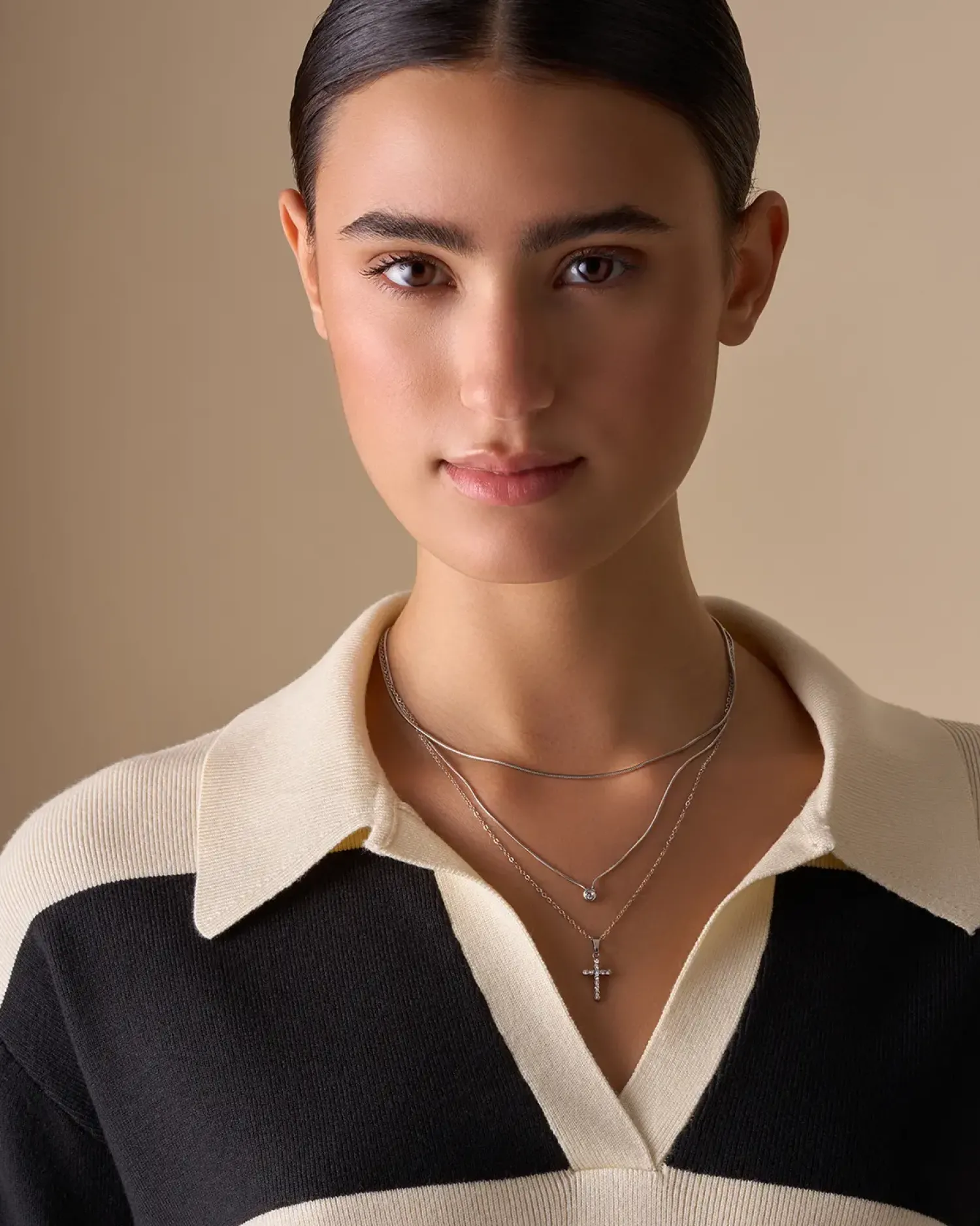 Bijou Brigitte Collier multirangs - Steel Grace Discount