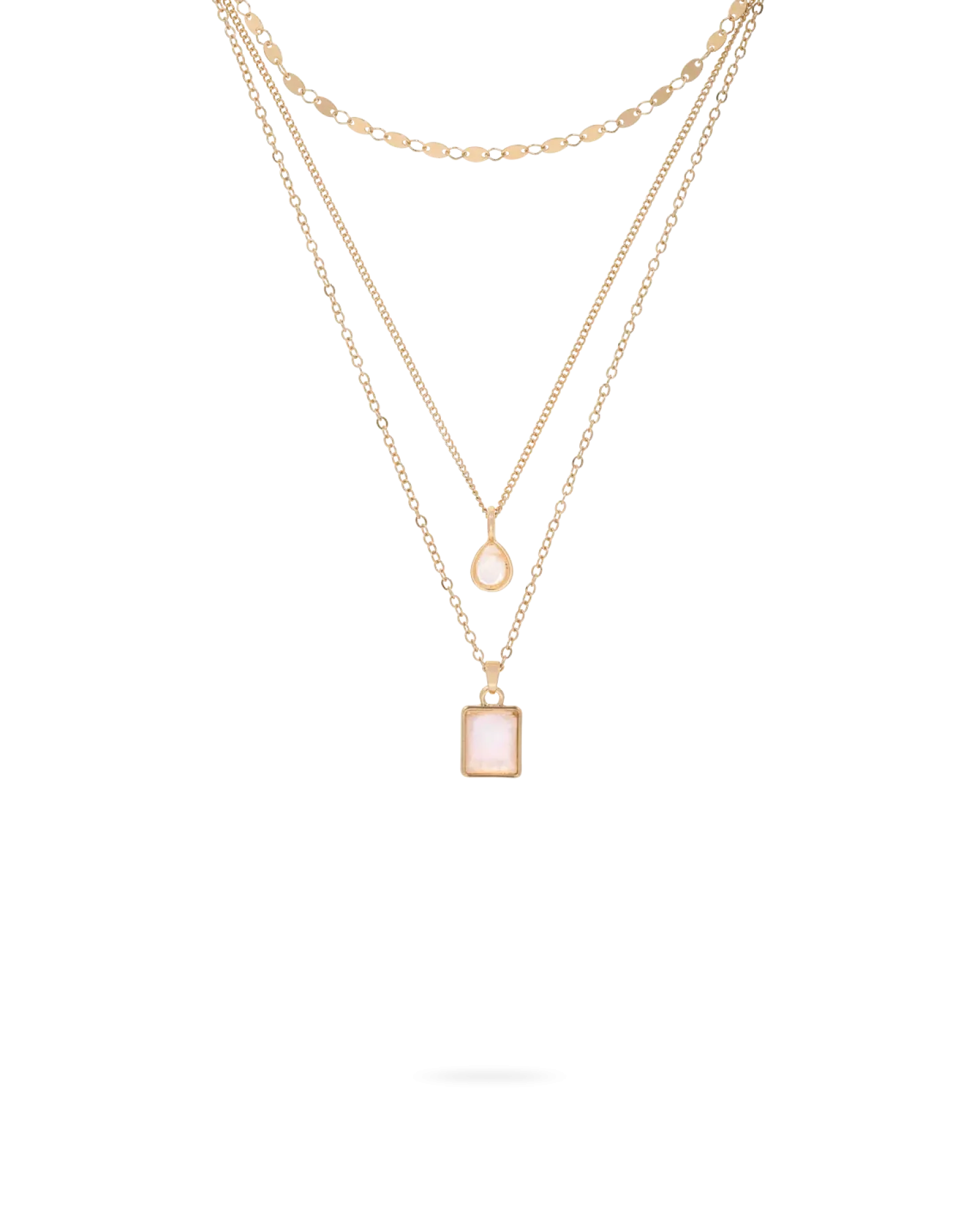 Bijou Brigitte Collier multirangs - White Pendants