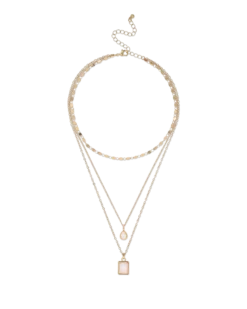 Bijou Brigitte Collier multirangs - White Pendants