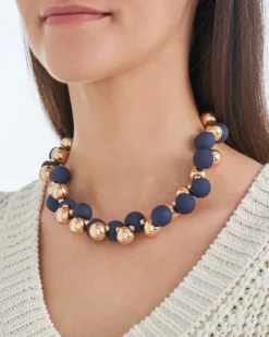 Bijou Brigitte Collier - Navy Pearls Discount