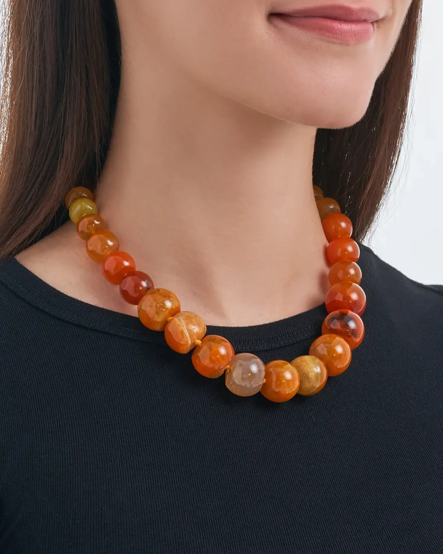 Bijou Brigitte Collier - Orange Agate Discount