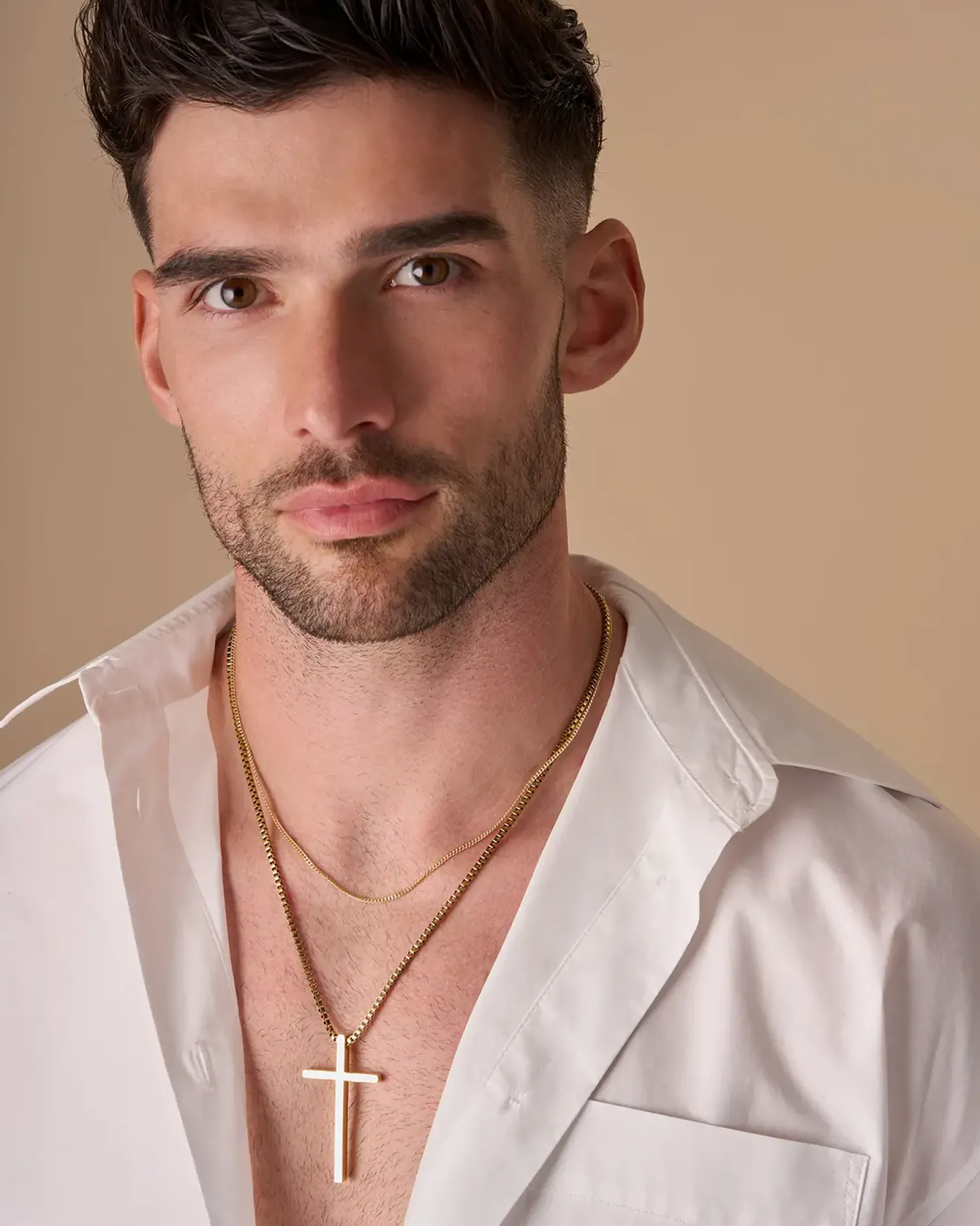 Bijou Brigitte Collier pour homme - Gold Cross Discount