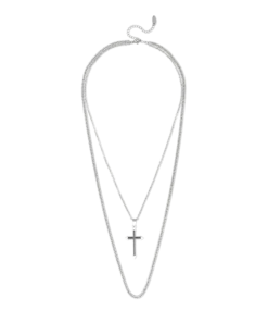 Bijou Brigitte Collier pour hommes - Black Crossed Best