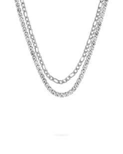 Bijou Brigitte Collier pour homme - Steel Sparkle Hot